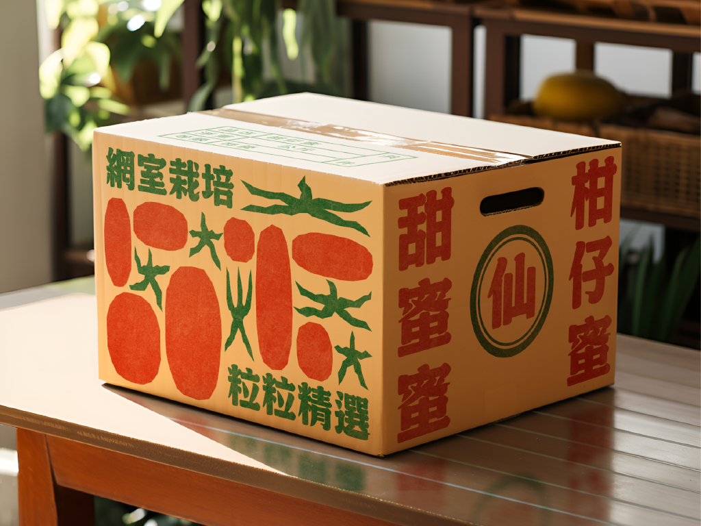 胖胖字體柑仔蜜台灣水果紙箱設計