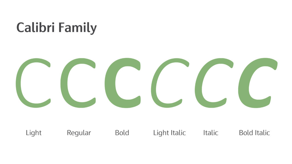 calibri字型家族