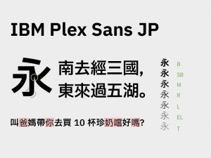 科技感與人文體驗的結合：IBM Plex Sans JP