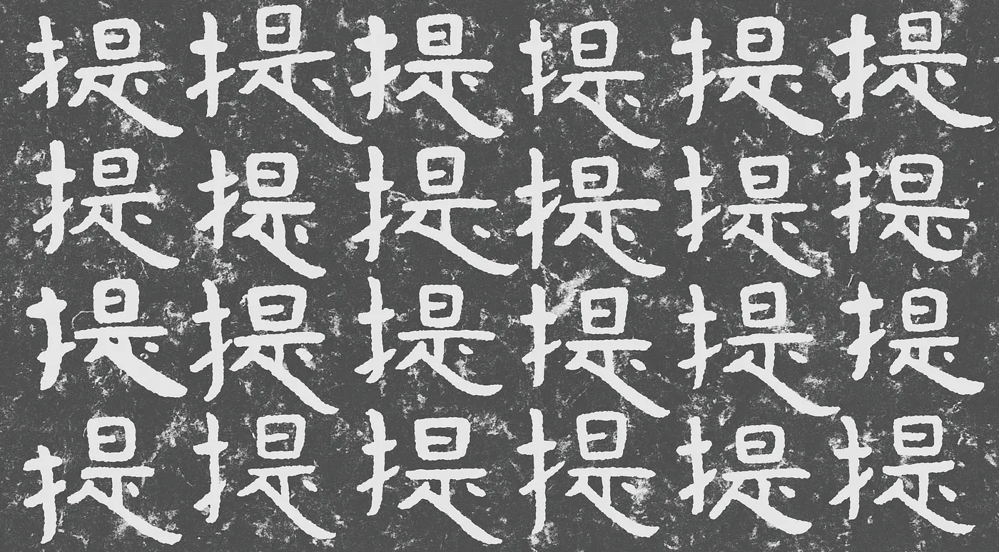 你可以區分哪些是拓本中的「提」字嗎？