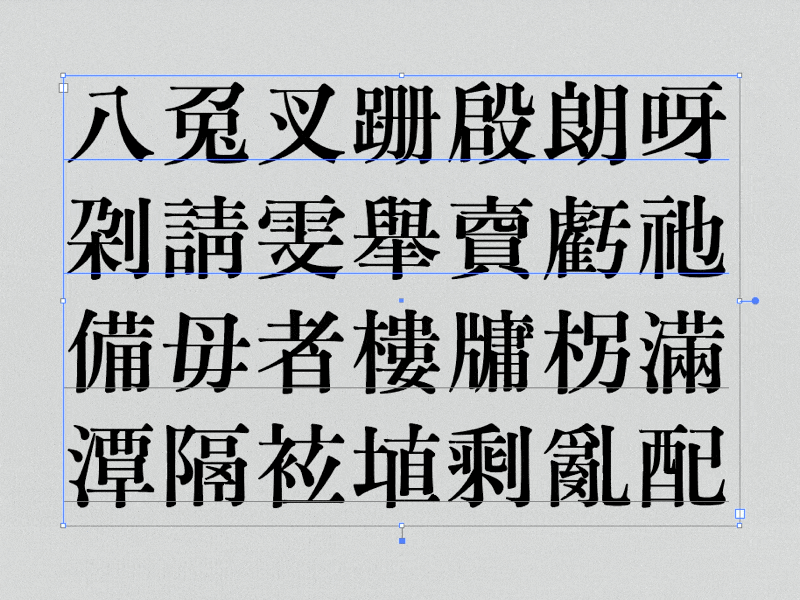 日星宋貳數位版中，預設漢字為原鉛字造形