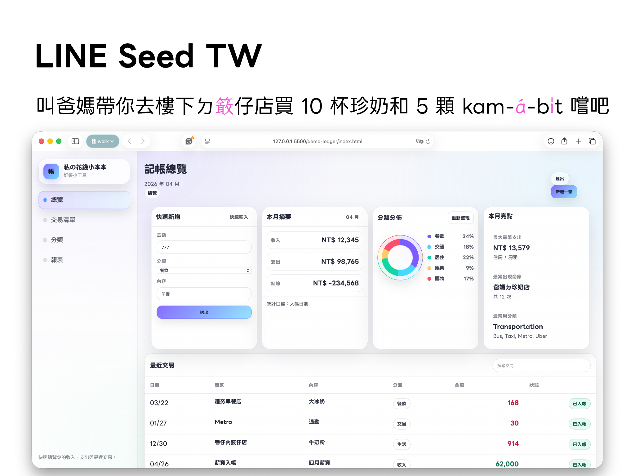 LINE Seed 帶點圓角的設計，比一般黑體更為可愛